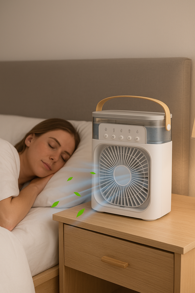 Ventilador Humidificador de Nebulización 4 en 1