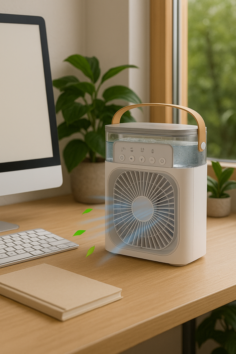 Ventilador Humidificador de Nebulización 4 en 1