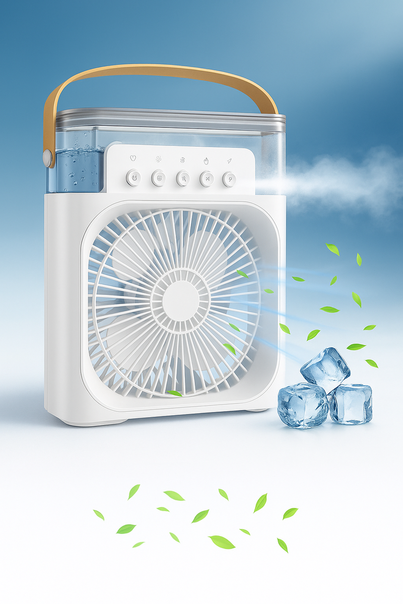 Ventilador Humidificador de Nebulización 4 en 1