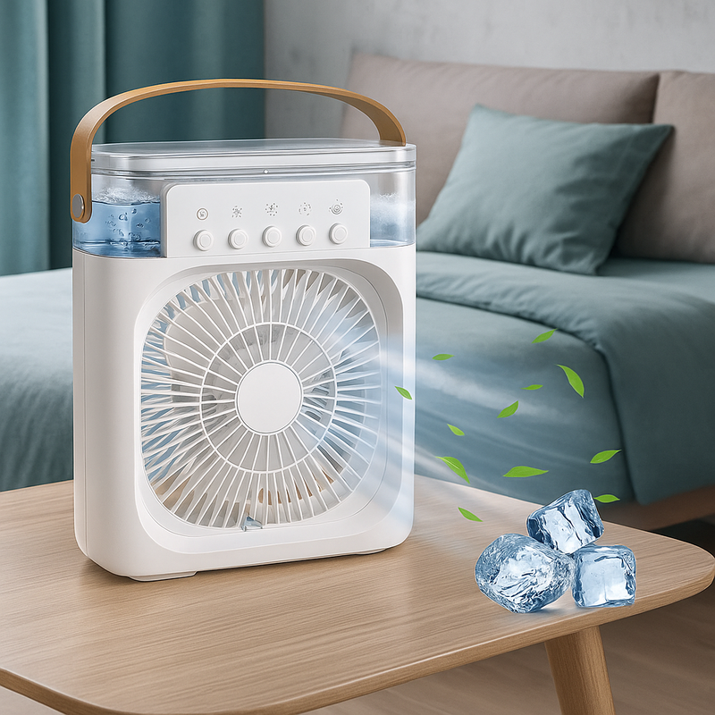 Ventilador Humidificador de Nebulización 4 en 1